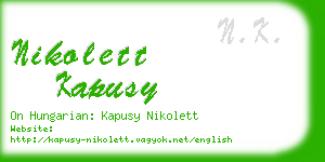 nikolett kapusy business card